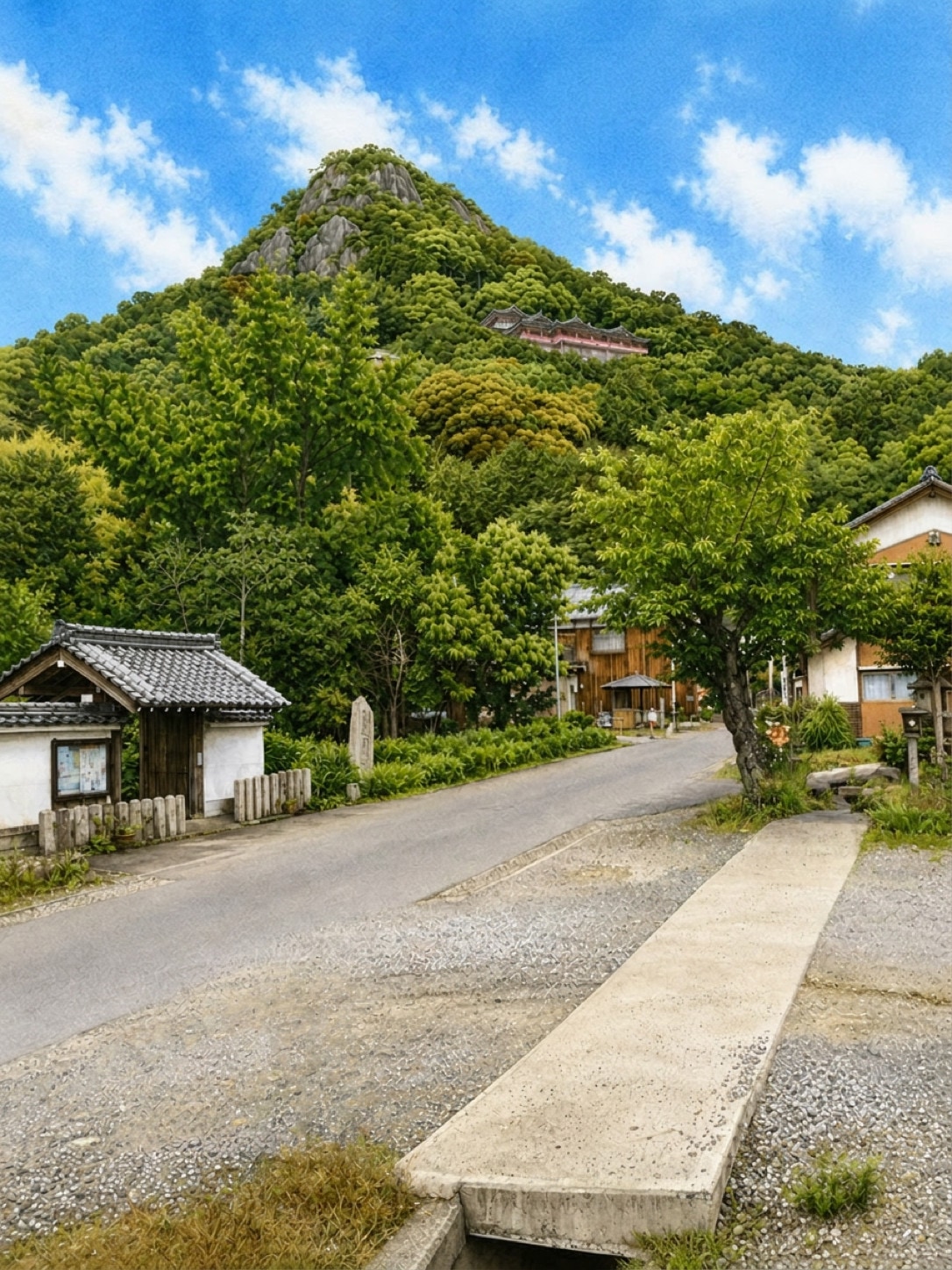 太郎坊宮へ続く参道と門前の風景